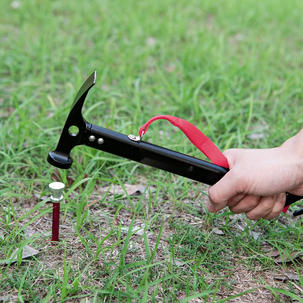 Camping Mallet with Stake Puller – Stainless Steel Tent Peg Hammer