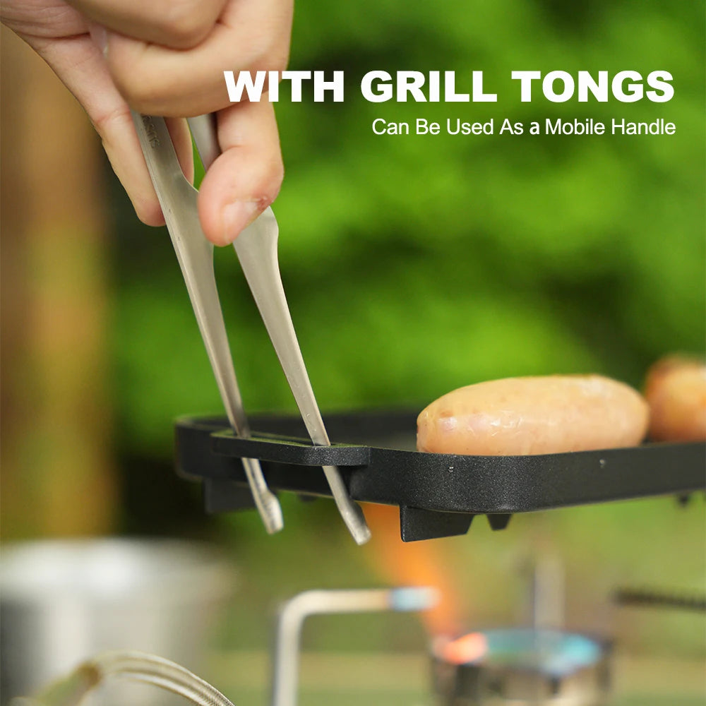 Non-Stick Camping Grill Plate Set – Heat-Resistant Rectangular BBQ Plate