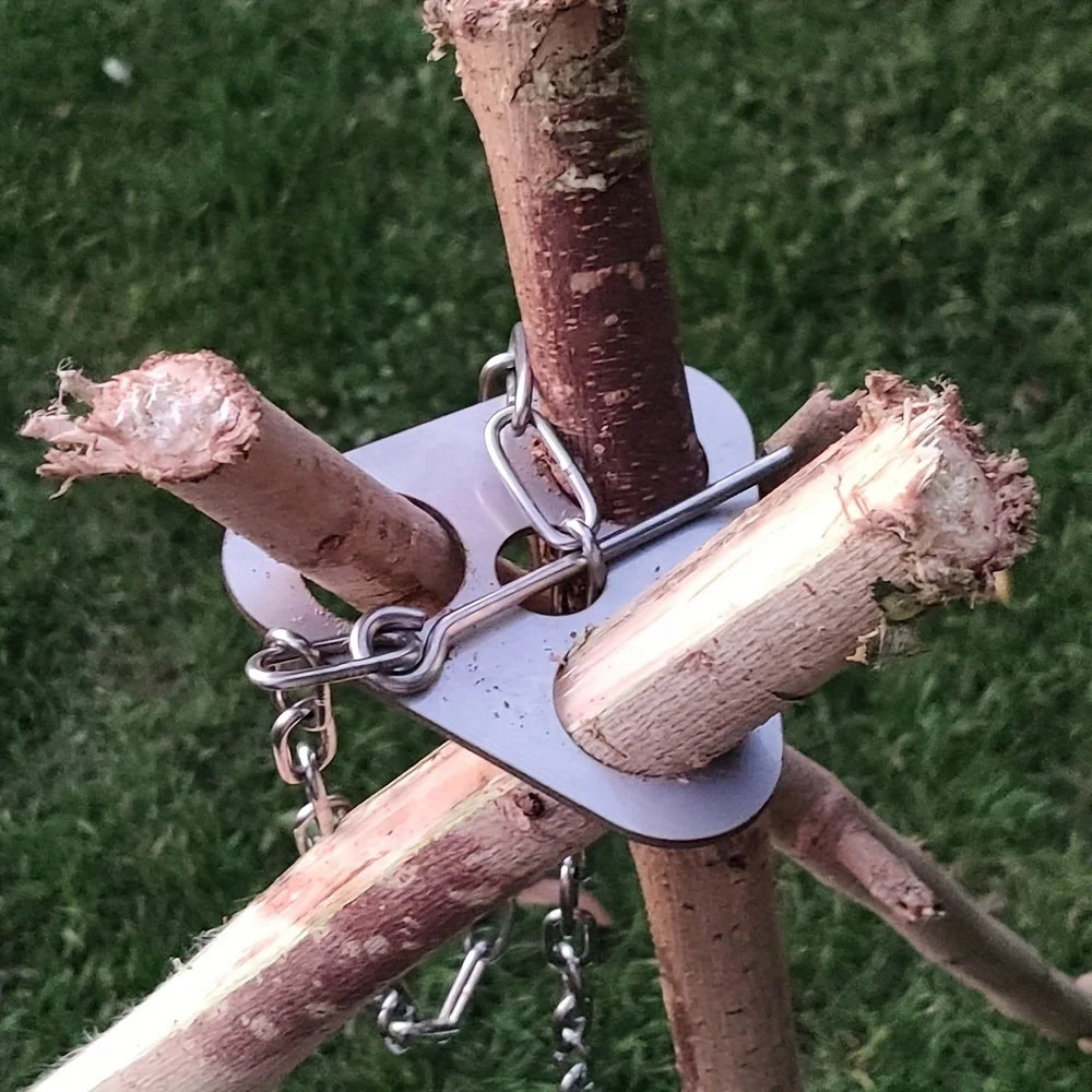 Portable Outdoor Barbecue Tripod Hanging Rack Campfire Cooking Set