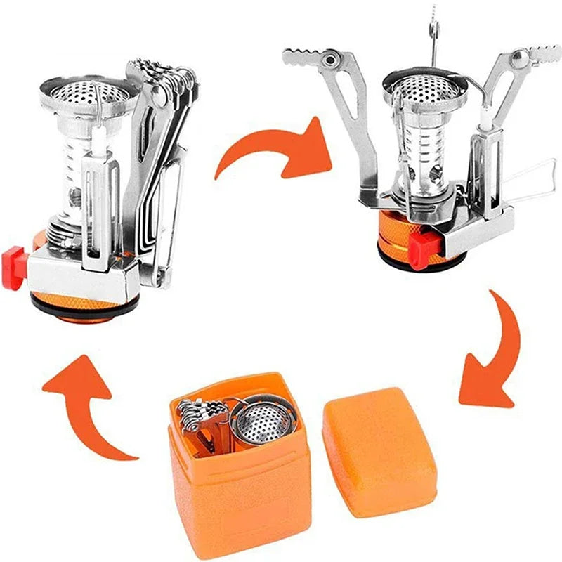 Gas Cooker Portable Outdoor Aluminum Alloy Camp Stove Survival Furnace